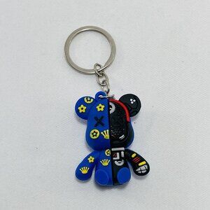 Popobe Bear Figure Keyring Keychain Unisex Binary Women Men Flower Gear Bisexual
